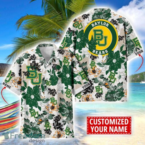 Baylor Bears Aloha 3D Hawaiian Shirt Flower Sport Team Beach Shirt Custom Name Product Photo 1