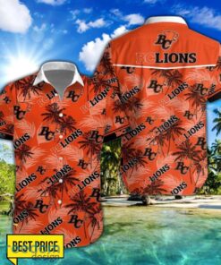 BC Lions 3D Hawaiian Shirt and Shorts Vinatge Tree Pattern Beach Shirt For Fans