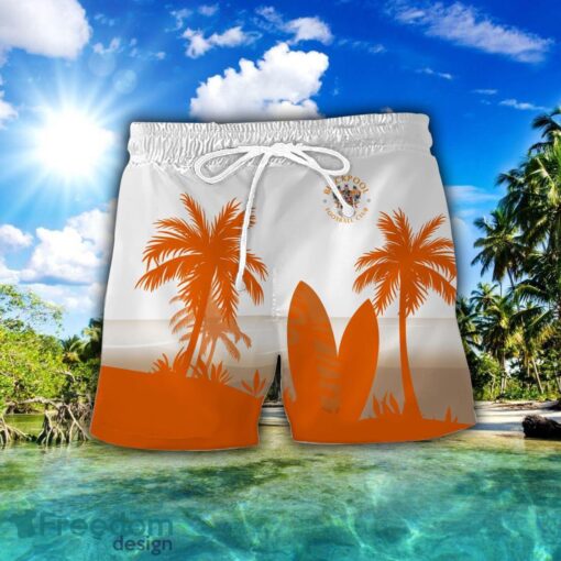 Blackpool F.C Combo Hawaiian Shirt And Shorts Surfboards Coconut Custom Name For Fans Product Photo 2