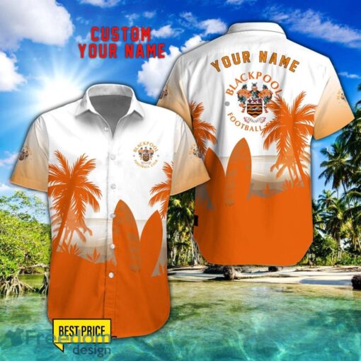 Blackpool F.C Combo Hawaiian Shirt And Shorts Surfboards Coconut Custom Name For Fans Product Photo 1