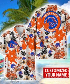 Boise State Broncos Aloha 3D Hawaiian Shirt Flower Sport Team Beach Shirt Custom Name