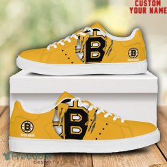 Boston Bruins NHL Custom Name Unique Gift Low Top Skate Shoes Gifts For Fan