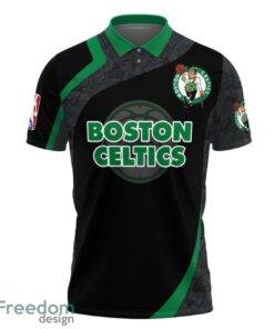 Boston Celtics Style NBA Basketball Team Black 3D Polo Shirt Product Photo 2