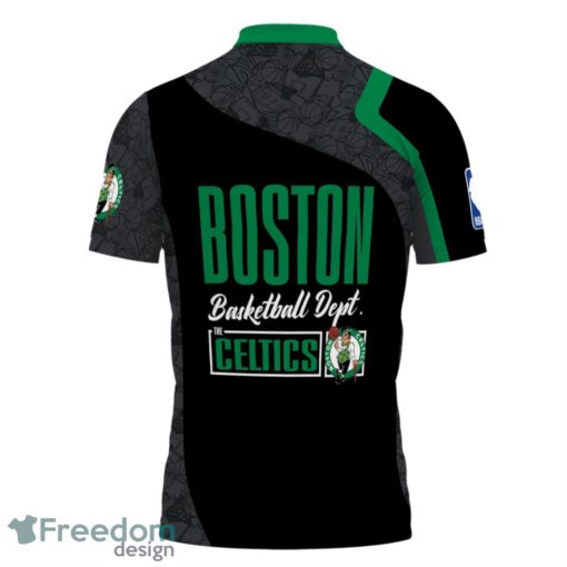 Boston Celtics Style NBA Basketball Team Black 3D Polo Shirt Product Photo 3