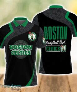 Boston Celtics Style NBA Basketball Team Black 3D Polo Shirt