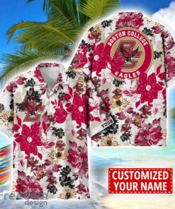 Boston College Eagles Aloha 3D Hawaiian Shirt Flower Sport Team Beach Shirt Custom Name