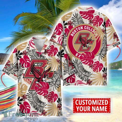 Boston College Eagles Aloha Hawaiian Shirt Custom Name Summer Gift Holiday Team Shirt Product Photo 1