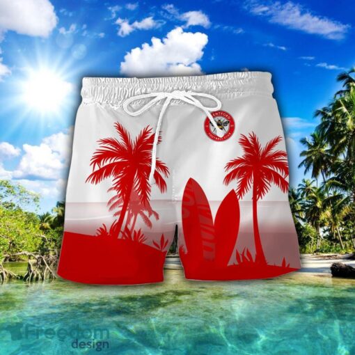 Brentford FC Combo Hawaiian Shirt And Shorts Surfboards Coconut Custom Name For Fans Product Photo 2