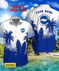 Brighton & Hove Albion F.C Combo Hawaiian Shirt And Shorts Surfboards Coconut Custom Name For Fans