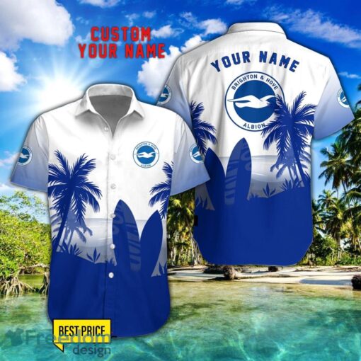 Brighton & Hove Albion F.C Combo Hawaiian Shirt And Shorts Surfboards Coconut Custom Name For Fans Product Photo 1