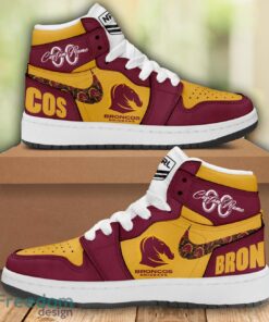 Brisbane Broncos NRL Air Jordan 1 Hight Top Shoes For Men Women Custom Name And Number