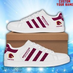 Broncos NRL Custom Name Unique Gift New Low Top Skate Shoes Gifts For Fans