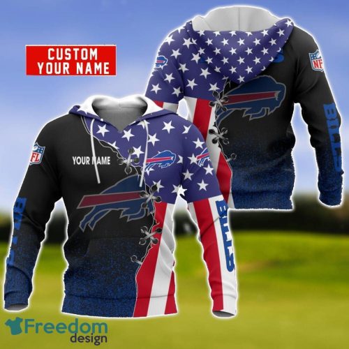 Buffalo Bills US Flag 3D Hoodie For Sport Fans Custom Name Product Photo 1