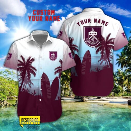 Burnley F.C Combo Hawaiian Shirt And Shorts Surfboards Coconut Custom Name For Fans Product Photo 1