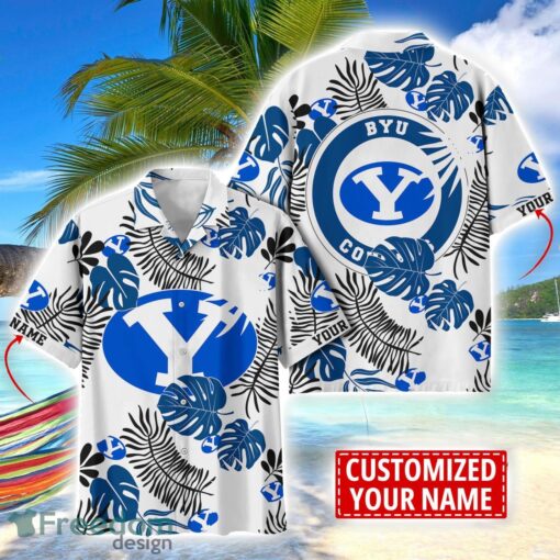 BYU Cougars Aloha Hawaiian Shirt Custom Name Summer Gift Holiday Team Shirt Product Photo 1