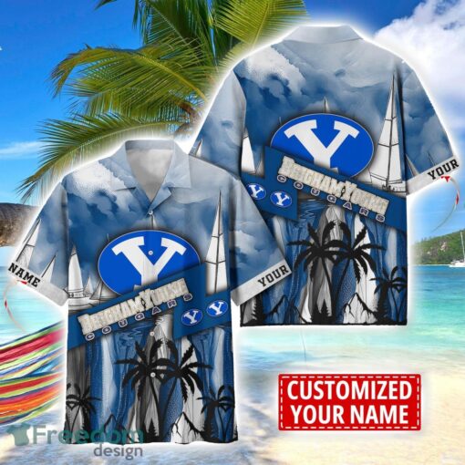 BYU Cougars Hawaii Shirt Custom Name Sports Team Beach Shirt Product Photo 1