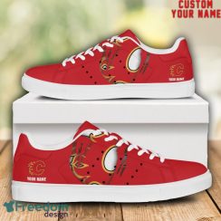 Calgary Flames NHL Custom Name Unique Gift Low Top Skate Shoes Gifts For Fan