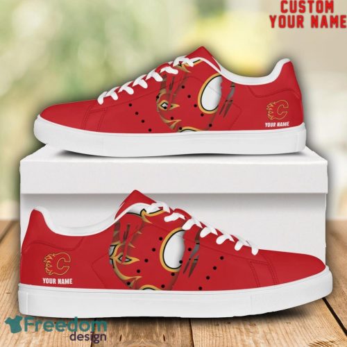 Calgary Flames NHL Custom Name Unique Gift Low Top Skate Shoes Gifts For Fan Product Photo 1