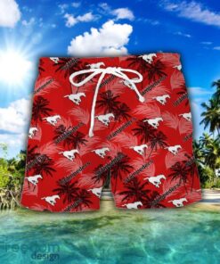 Calgary Stampeders 3D Hawaiian Shirt and Shorts Vinatge Tree Pattern Beach Shirt For Fans Product Photo 2