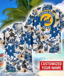 California Golden Bears Aloha 3D Hawaiian Shirt Flower Sport Team Beach Shirt Custom Name