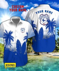 Cardiff City F.C Combo Hawaiian Shirt And Shorts Surfboards Coconut Custom Name For Fans