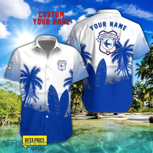 Cardiff City F.C Combo Hawaiian Shirt And Shorts Surfboards Coconut Custom Name For Fans Product Photo 1