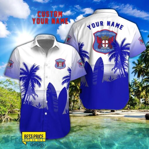 Carlisle United Combo Hawaiian Shirt And Shorts Surfboards Coconut Custom Name For Fans Product Photo 1