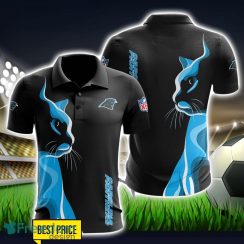 Carolina Panthers 3D Polo Shirt Black Color For Men