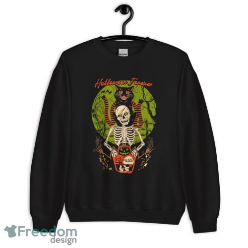 Cat And Skeleton Halloween Forever T Shirt Product Photo 1