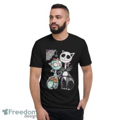 Cat Jack Skellington And Sally Skull Art Happy Halloween T Shirt image Cat Jack Skellington And Sally Skull Art Happy Halloween T Shirt Product Photo 3