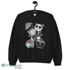 Cat Jack Skellington And Sally Skull Art Happy Halloween T Shirt