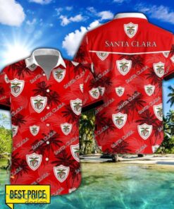 CD Santa Clara 3D Hawaiian Shirt and Shorts Vinatge Tree Pattern Beach Shirt For Fans