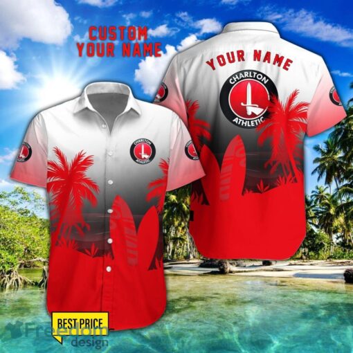 Charlton Athletic F.C Combo Hawaiian Shirt And Shorts Surfboards Coconut Custom Name For Fans Product Photo 1