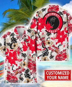 Cincinnati Bearcats Aloha 3D Hawaiian Shirt Flower Sport Team Beach Shirt Custom Name