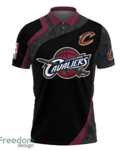 Cleveland Cavaliers Style NBA Basketball Team Black 3D Polo Shirt Product Photo 2