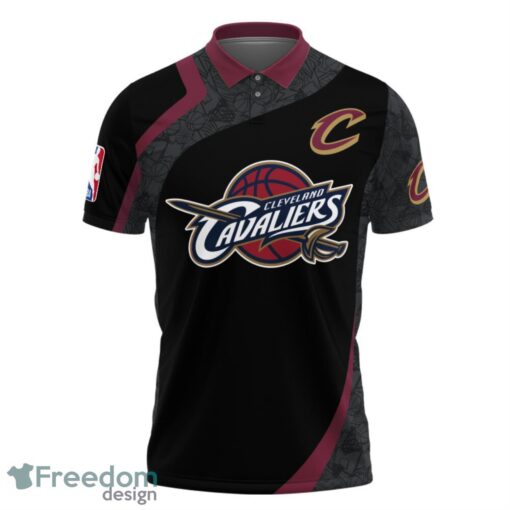 Cleveland Cavaliers Style NBA Basketball Team Black 3D Polo Shirt Product Photo 2