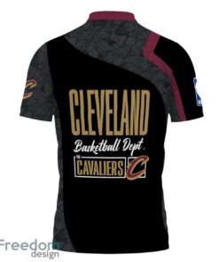 Cleveland Cavaliers Style NBA Basketball Team Black 3D Polo Shirt Product Photo 3