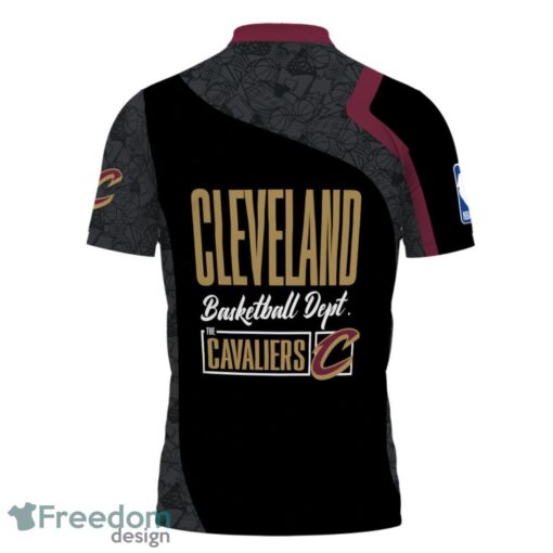 Cleveland Cavaliers Style NBA Basketball Team Black 3D Polo Shirt Product Photo 3