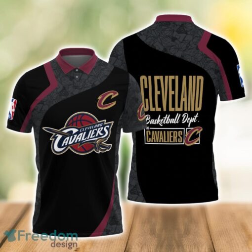 Cleveland Cavaliers Style NBA Basketball Team Black 3D Polo Shirt Product Photo 1