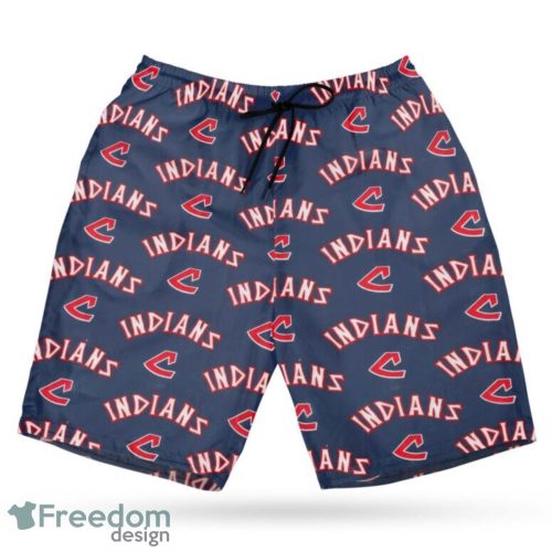 Cleveland Indians MLB Hawaii All Printed Logo 3D Hawaiian Shirt And Shorts For Team Product Photo 3