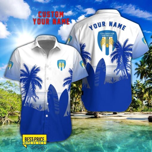 Colchester United Combo Hawaiian Shirt And Shorts Surfboards Coconut Custom Name For Fans Product Photo 1