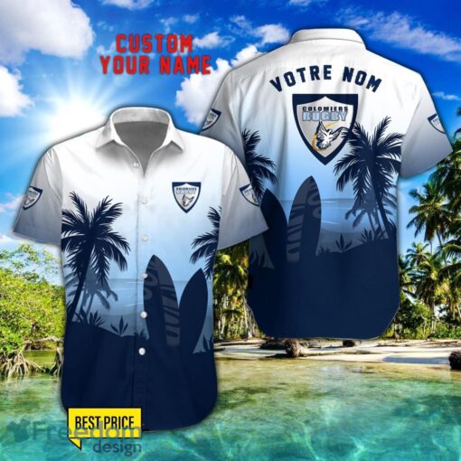 Colomiers rugby Combo Hawaiian Shirt And Shorts Surfboards Coconut Custom Name For Fans Product Photo 1