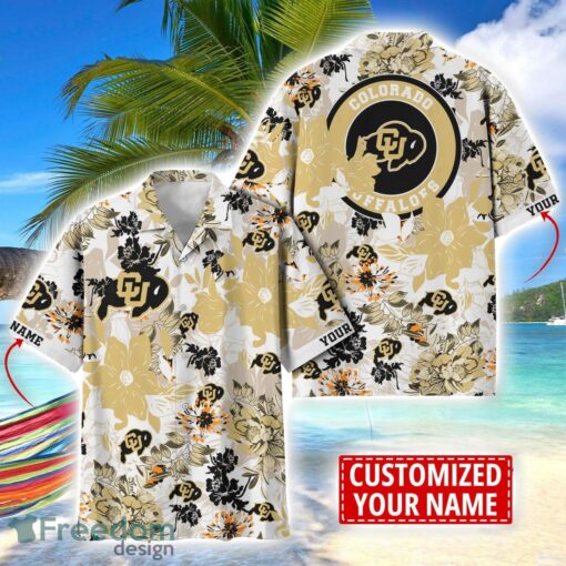 Colorado Buffaloes Aloha 3D Hawaiian Shirt Flower Sport Team Beach Shirt Custom Name Product Photo 1