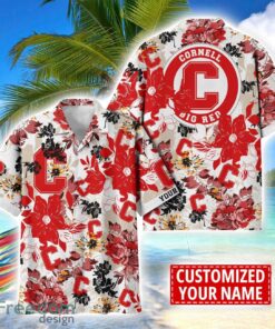 Cornell Big Red Aloha 3D Hawaiian Shirt Flower Sport Team Beach Shirt Custom Name