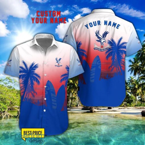 Crystal Palace F.C Combo Hawaiian Shirt And Shorts Surfboards Coconut Custom Name For Fans Product Photo 1