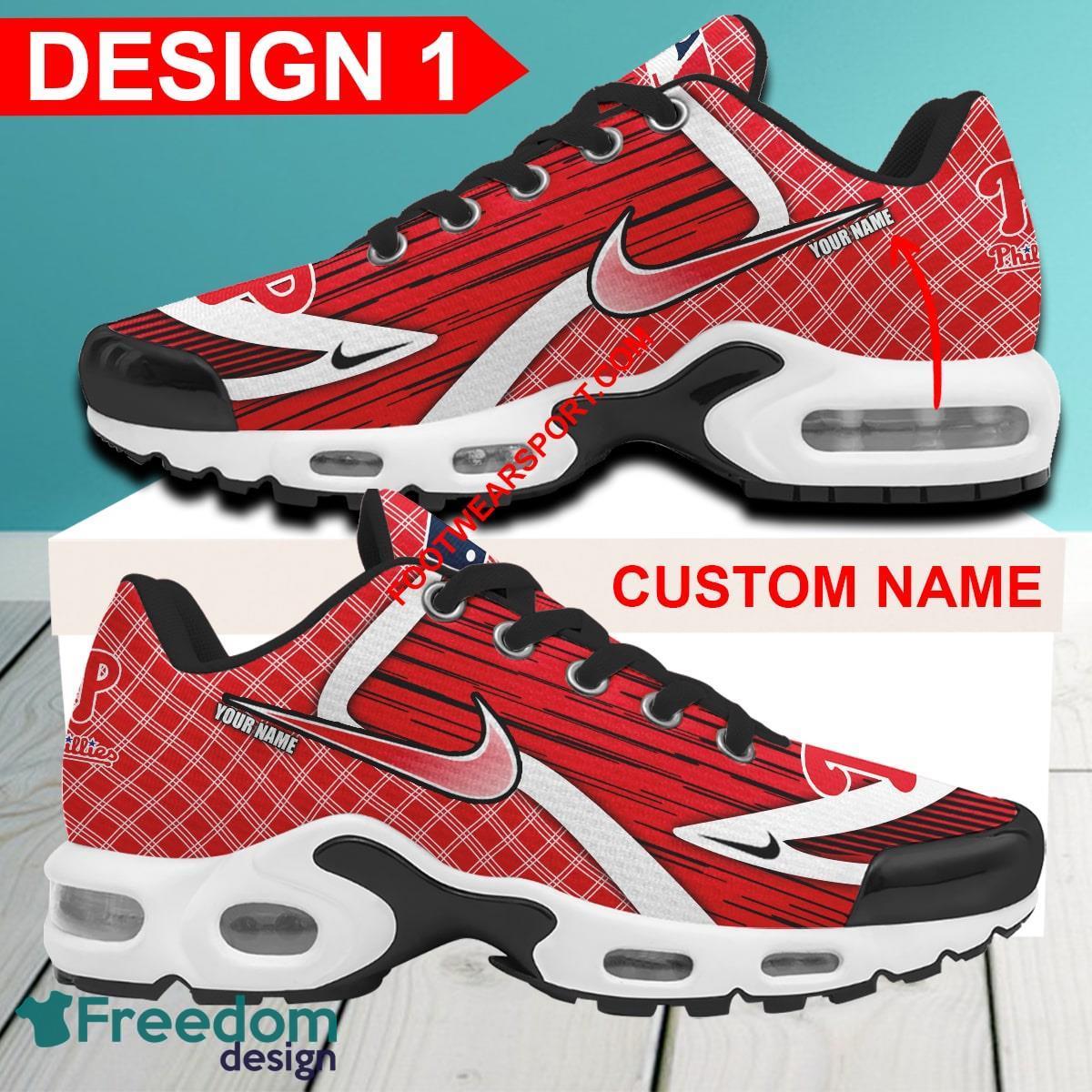 Custom Name MLB Philadelphia Phillies Air Cushion Sport Shoes TN Sneakers For Fans Sneakers Gift - MLB Philadelphia Phillies Air Cushion Sport Shoes Style 1 TN Sneakers