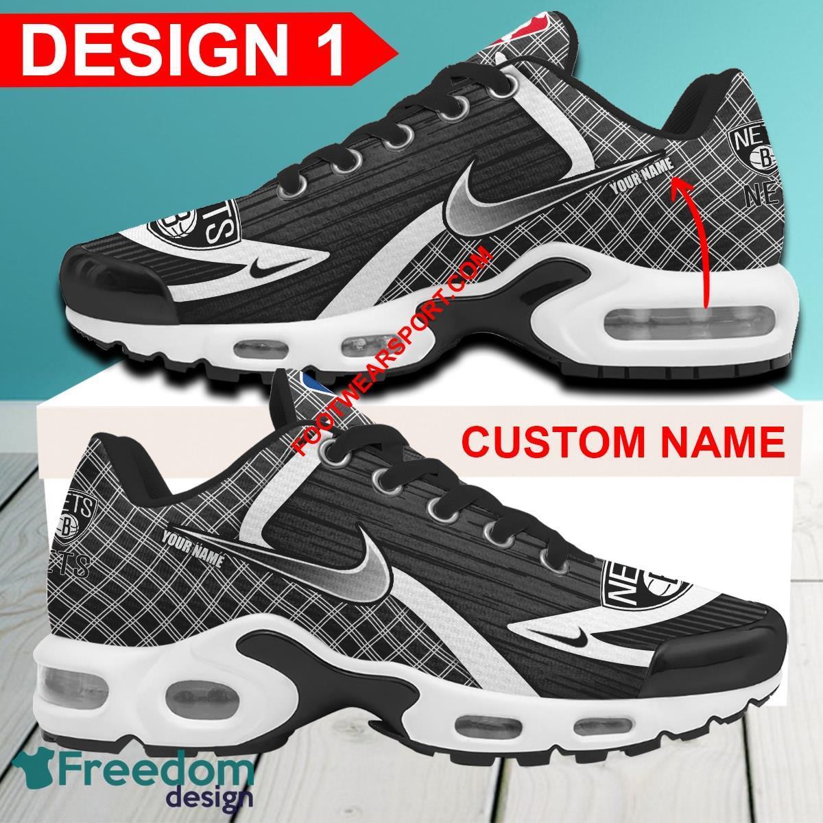 Custom Name NBA Brooklyn Nets Air Cushion Sport Shoes TN Sneakers All Over Print - NBA Brooklyn Nets Air Cushion Sport Shoes Style 1 TN Sneakers