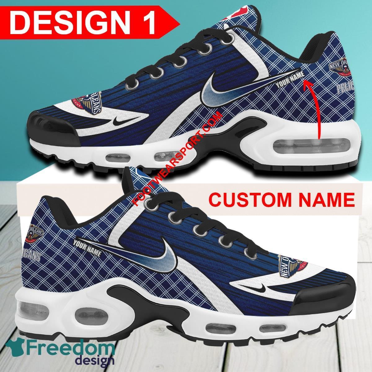 Custom Name NBA New Orleans Pelicans Air Cushion Sport Shoes TN Sneakers For Fans Gift - NBA New Orleans Pelicans Air Cushion Sport Shoes Style 1 TN Sneakers