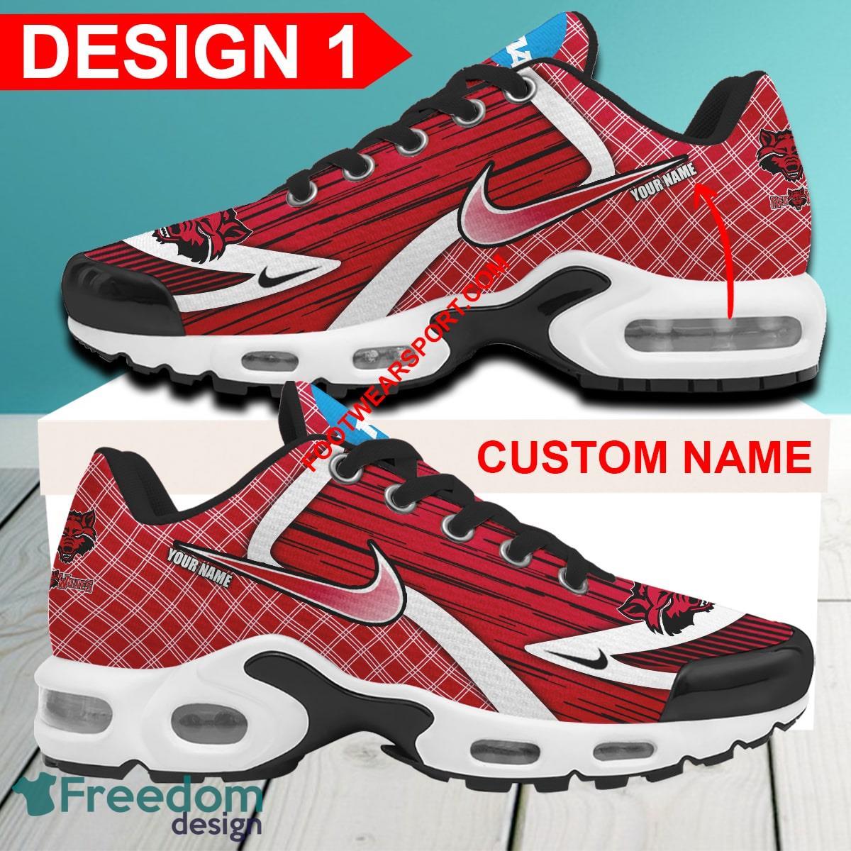 Custom Name NCAA Arkansas State Red Wolves Air Cushion Sport Shoes TN Sneakers Gift Sneakers Fans - NCAA Arkansas State Red Wolves Air Cushion Sport Shoes Style 1 TN Sneakers