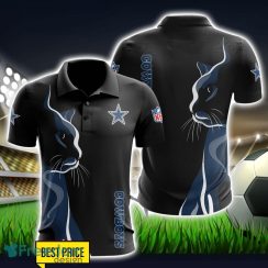 Dallas Cowboys 3D Polo Shirt Black Color For Men